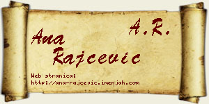 Ana Rajčević vizit kartica
